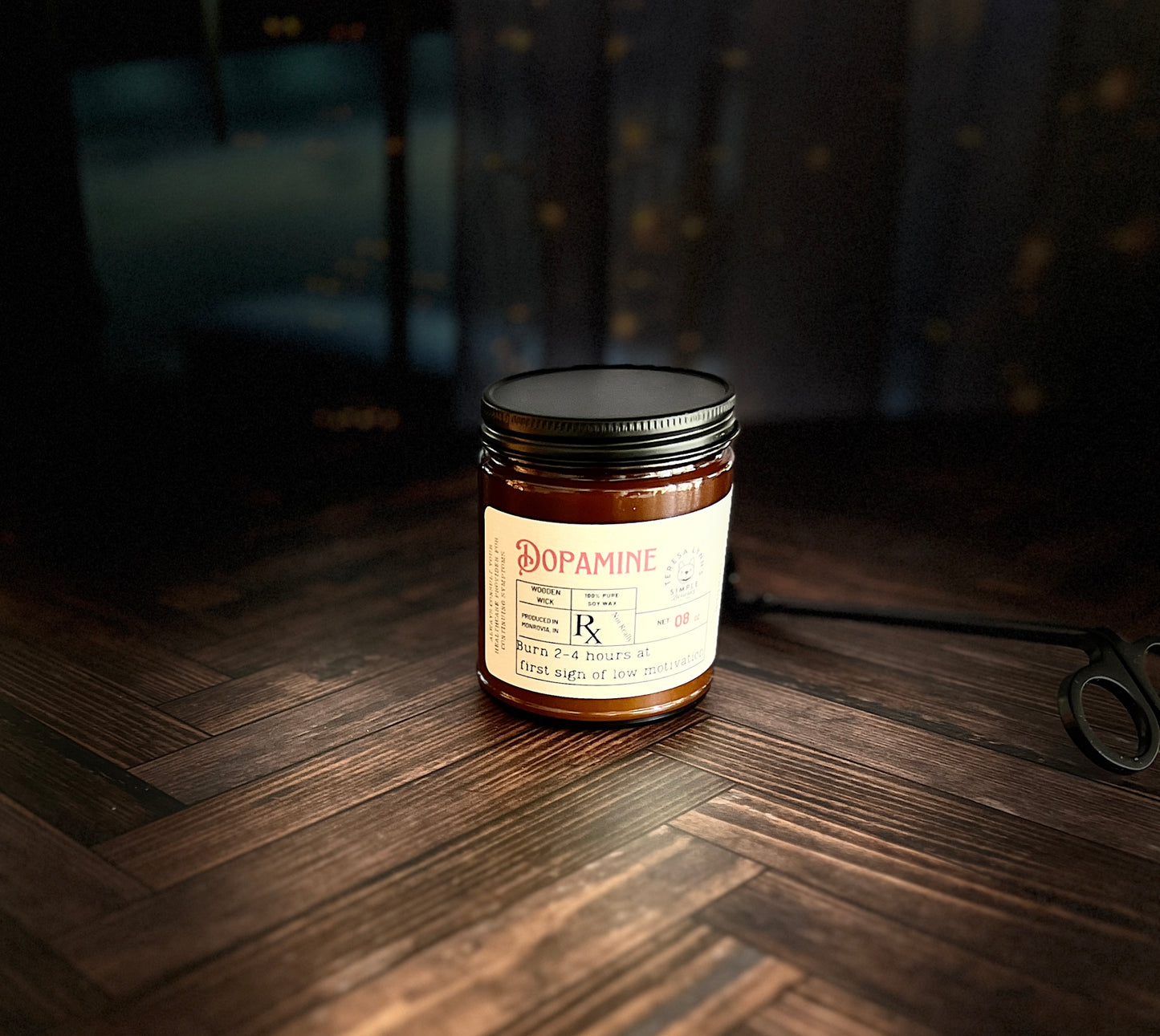Dopamine, Wooden Wick Soy Wax Candle - The Preachers Daughter Candle Co