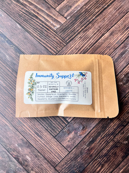 Immunity Support- Loose Leaf Tea | Rooibos, Peppermint, Elderberry, Rosehip, Currant, Orange, Lime, Blackberry leaves, Raspberry, Blueberry - The Preachers Daughter Candle Co