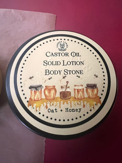 Solid Lotion Stone | Melts on Contact for Silky Soft Skin | Plastic-Free, All-Natural, 2 OZ / 60 Gr - The Preachers Daughter Candle Co
