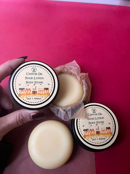 Solid Lotion Stone | Melts on Contact for Silky Soft Skin | Plastic-Free, All-Natural, 2 OZ / 60 Gr - The Preachers Daughter Candle Co