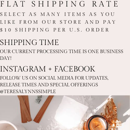 Image of our Flat rate $10 shipping regardless how large your order.