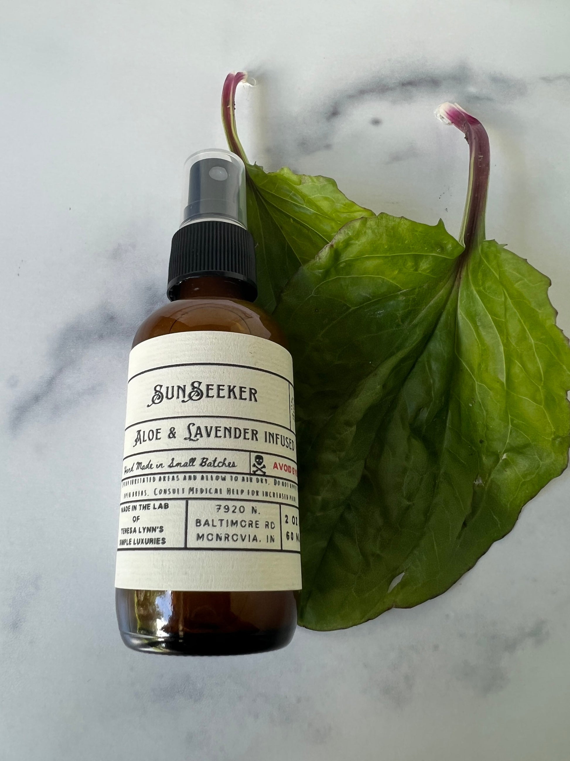 Sun Seeker, sunburn support , all natural, herbal, holistic, apple cider vinegar spray - The Preachers Daughter Candle Co