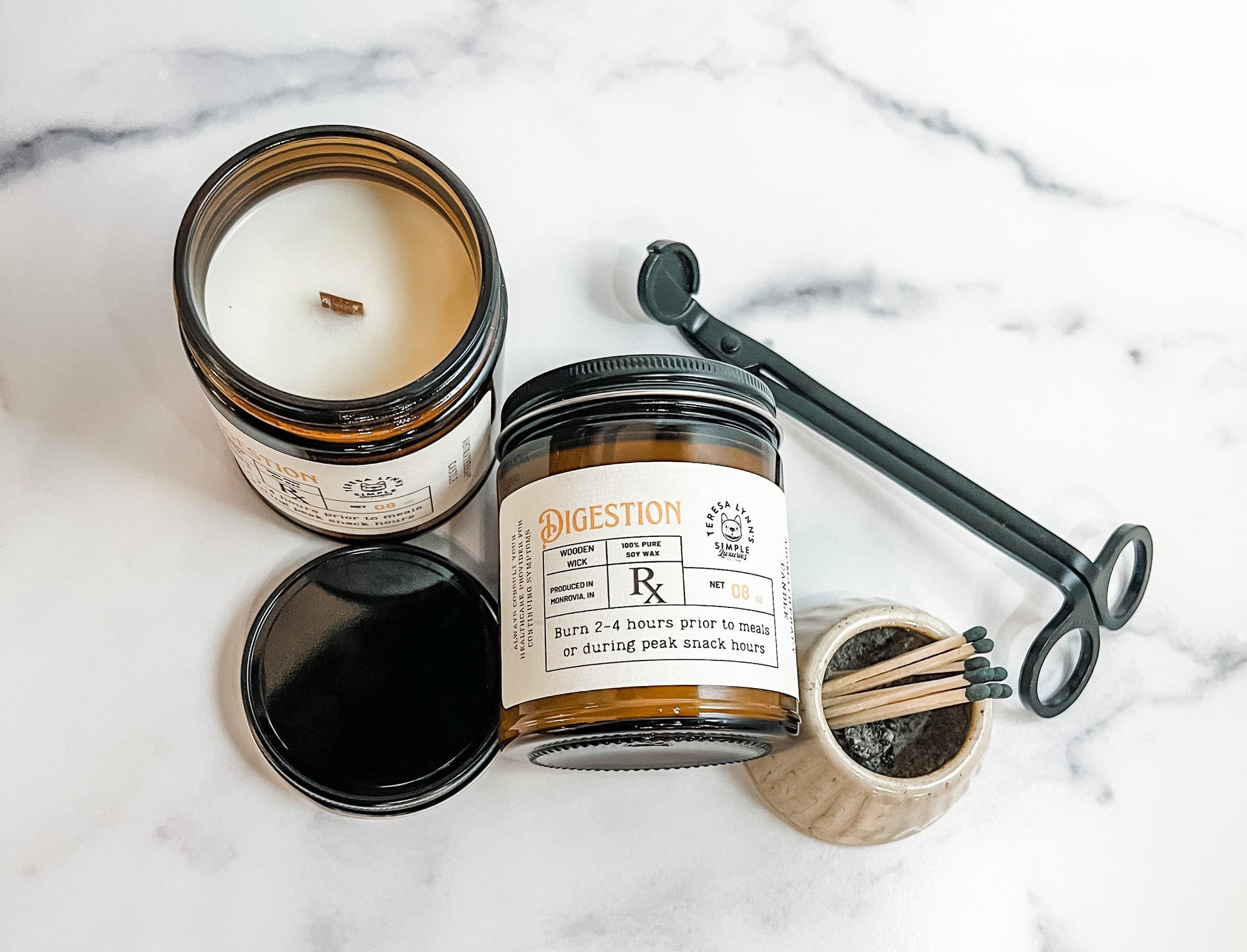 Digestion, wooden wick, aromatherapy candle, soy wax candle, brown jar, self care, holistic health, nausea, essential oil, phthalate free - The Preachers Daughter Candle Co