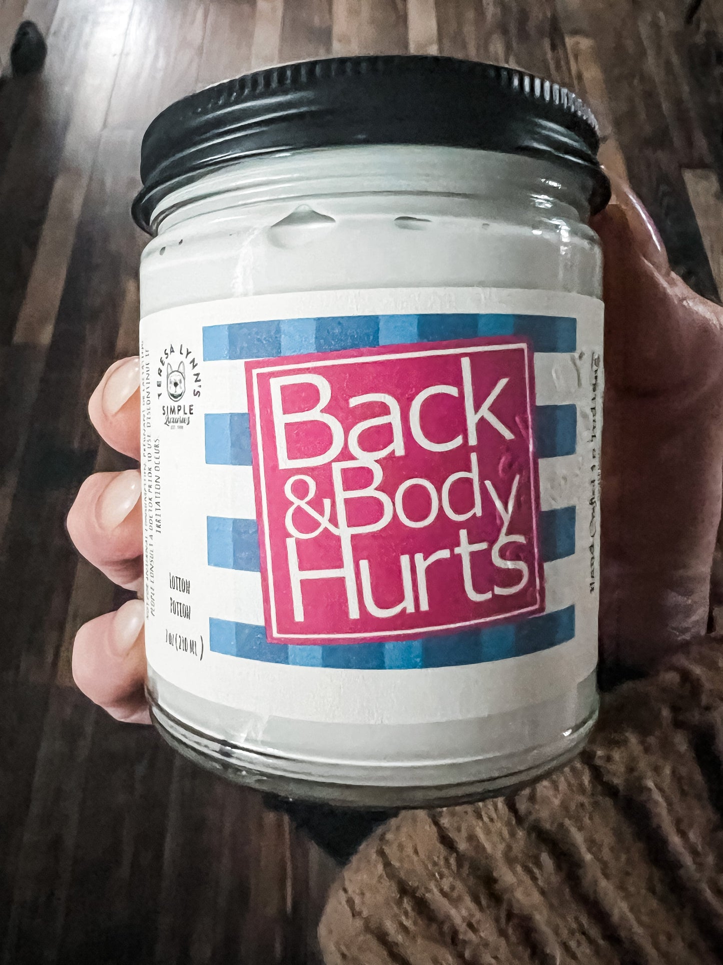 Back and Body Hurts, non-medicated herbal massage cream, Magnesium, Lavender, Self Care Cream, Glass container - The Preachers Daughter Candle Co