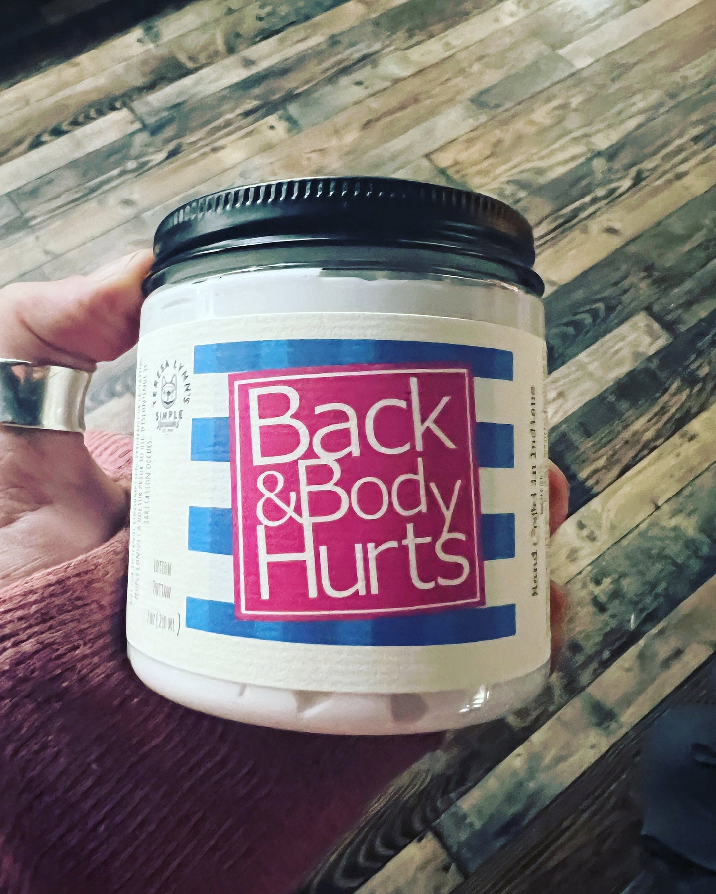 Back and Body Hurts, non-medicated herbal massage cream, Magnesium, Lavender, Self Care Cream, Glass container - The Preachers Daughter Candle Co